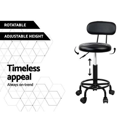 Artiss Salon Stool Swivel Chair Backrest