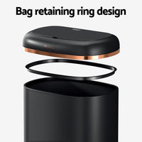 Devanti 38L Motion Sensor Bin Rubbish Automatic Black