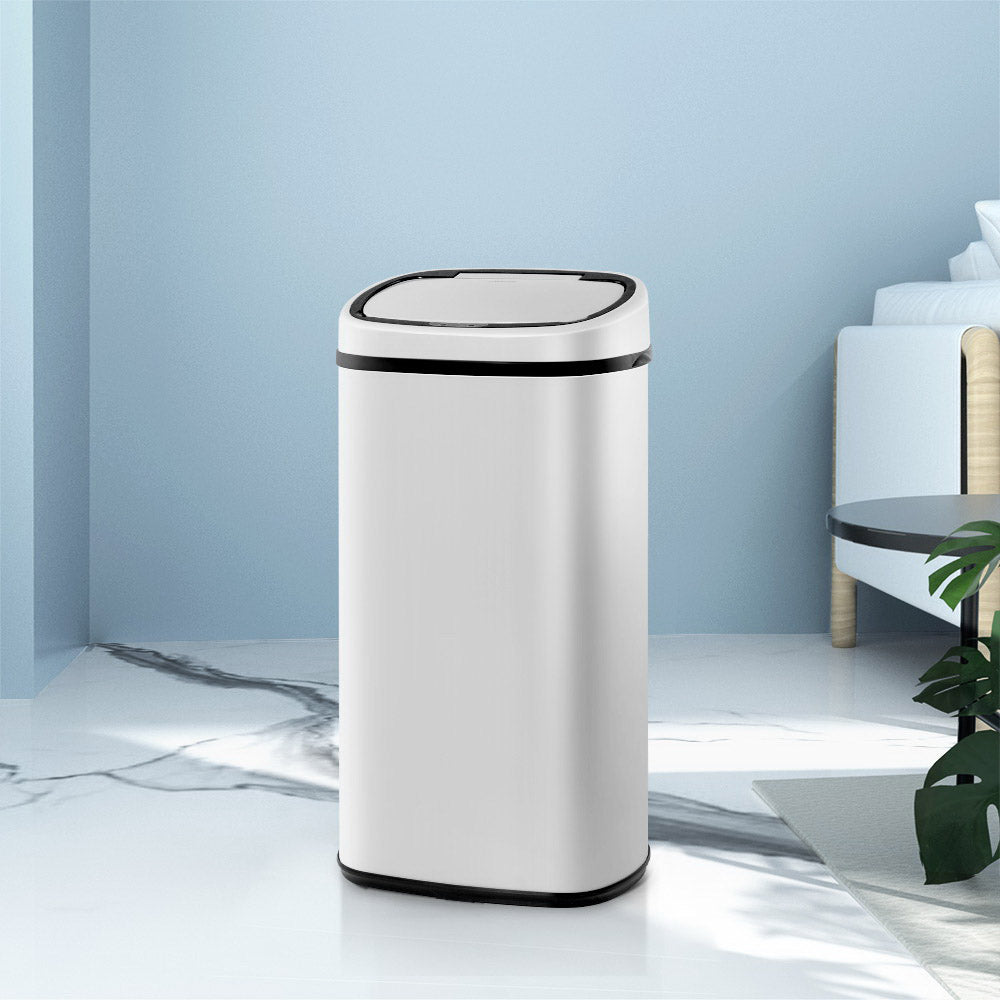 Devanti 58L Motion Sensor Bin Rubbish Automatic White