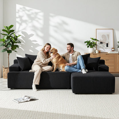 Artiss Modular Sectional Sofa Bed Convertible L-Shaped Couch with Deep Seat for Living Room