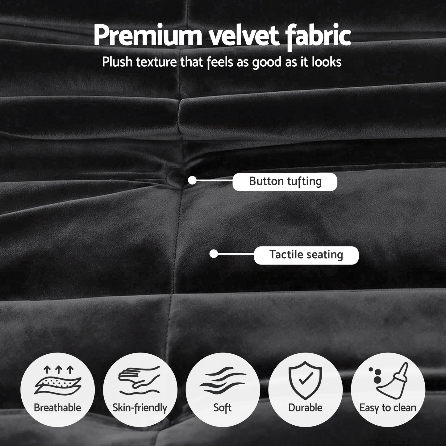 Artiss Lazy Sofa 2 Seaters Accent Caterpillar Chair Floor Couch Armless Lounge