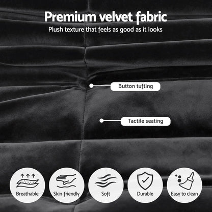 Artiss Lazy Sofa 2 Seaters Accent Caterpillar Chair Floor Couch Armless Lounge