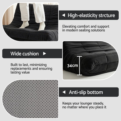 Artiss Lazy Sofa 2 Seaters Accent Caterpillar Chair Floor Couch Armless Lounge