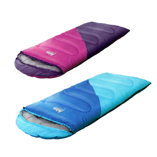 Weisshorn Sleeping Bag Set of 2 Kids Single 172cm Thermal Camping Hiking