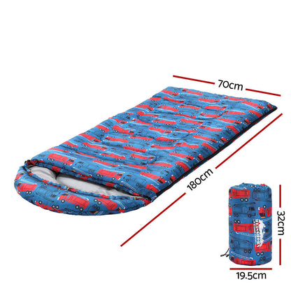 Weisshorn Sleeping Bag Kids Single Bags 180cm Thermal Camping Hiking Blue