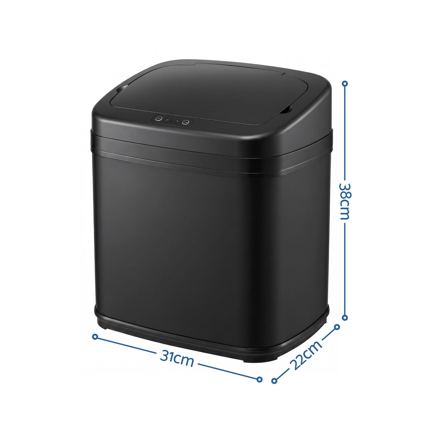 Devanti 15L Motion Sensor Bin Touchless Bins Soft-Close Rubbish Trash Can Black
