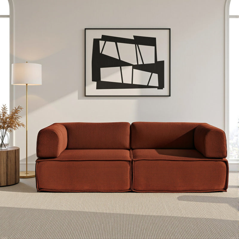 Artiss Convertible Folding Sofa Bed Orange