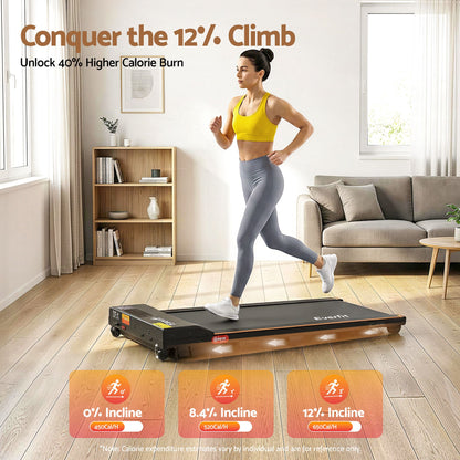 Artiss 140cm Standing Desk Treadmill Motorised Natural Wood