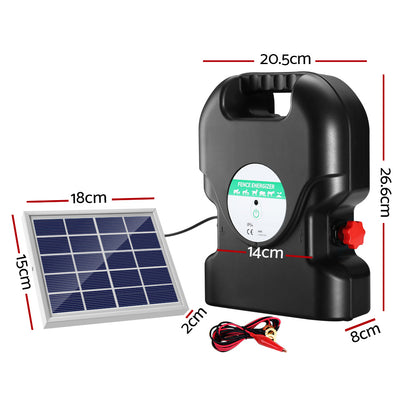 Giantz Fence Energiser 20KM Solar Powered 1.2J Electric