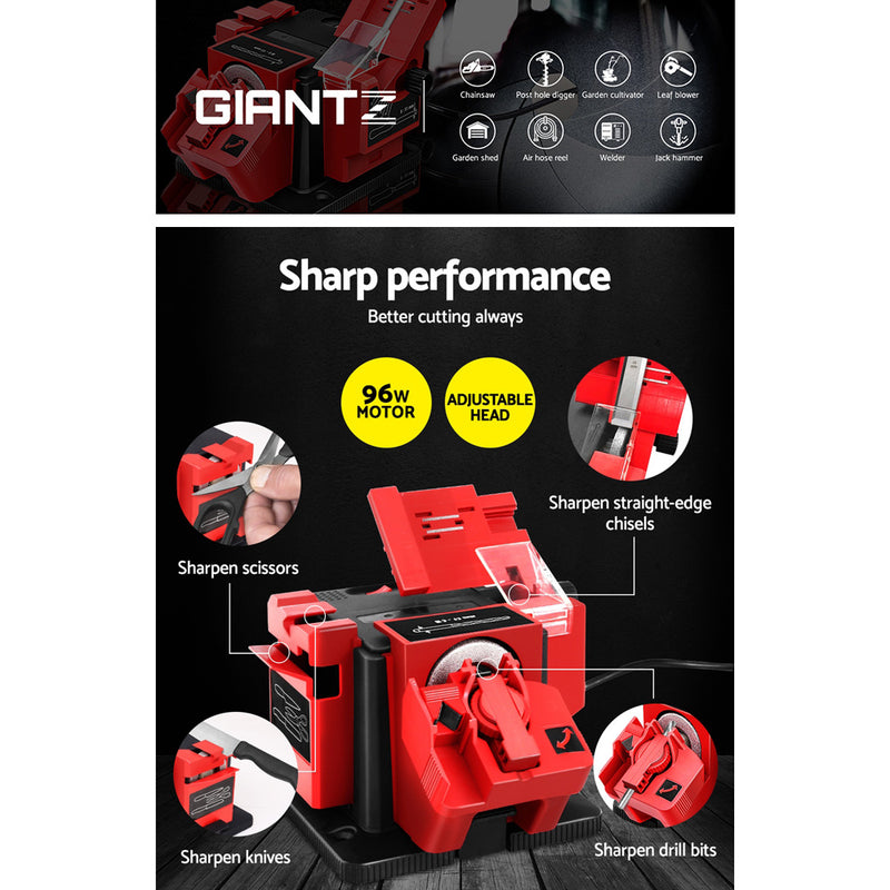 Giantz 96W Electric Tool Sharpener - Multi-Purpose Drill Bit Knife Scissor Chisel Planer Grinder