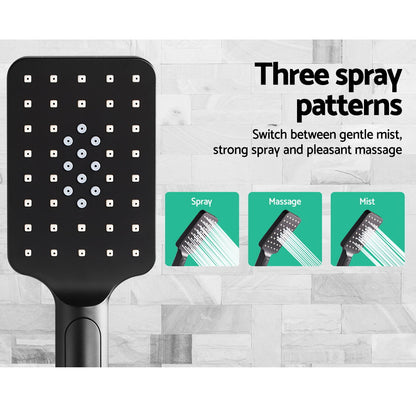 Cefito 8'' Rain Shower Head Set Handheld Square High Pressure Black