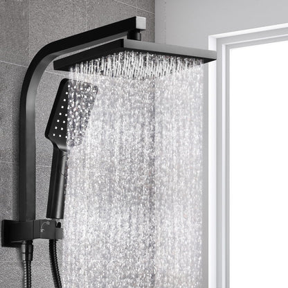 Cefito 8'' Rain Shower Head Set Handheld Square High Pressure Black