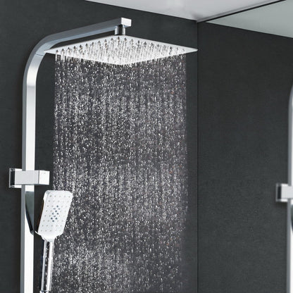 Cefito 10'' Rain Shower Head Set Handheld Square High Pressure Chrome