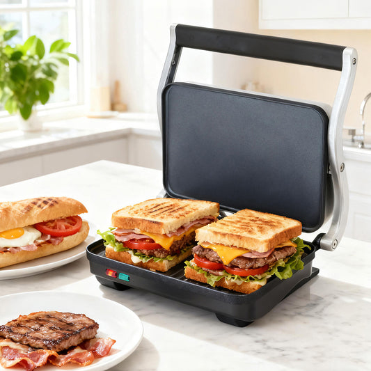 Devanti 3 in 1 Sandwich Maker Steak Press Grill 1000W