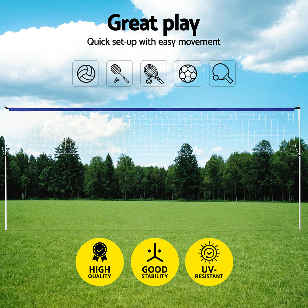 Everfit 6M Portable Volleyball Net Set Adjustable Height Multi-Sport Net with Ball and Bag