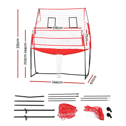 Everfit 8ft Volleyball Net Training Equipment Adjustable Height Portable with Ball and Bag