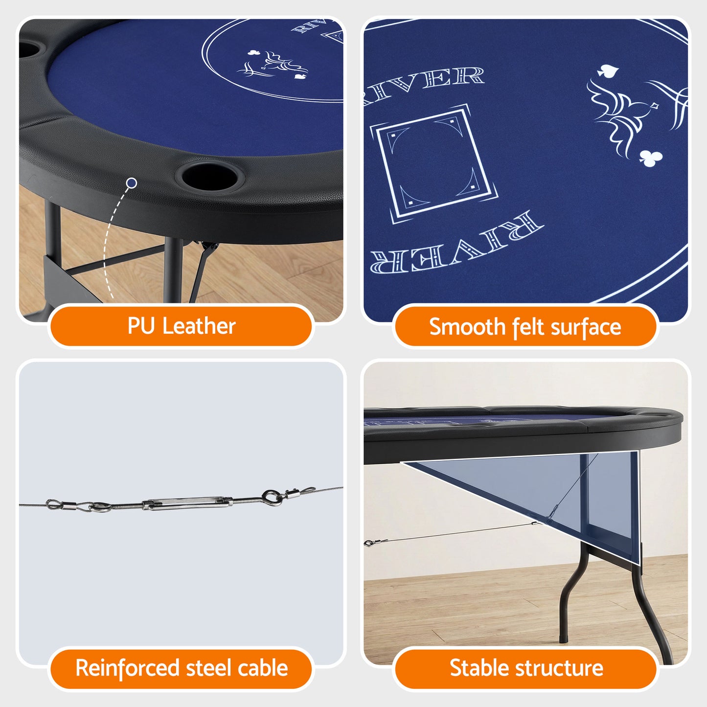 Poker Table Top Folding Poker Table 8 Player 183cm