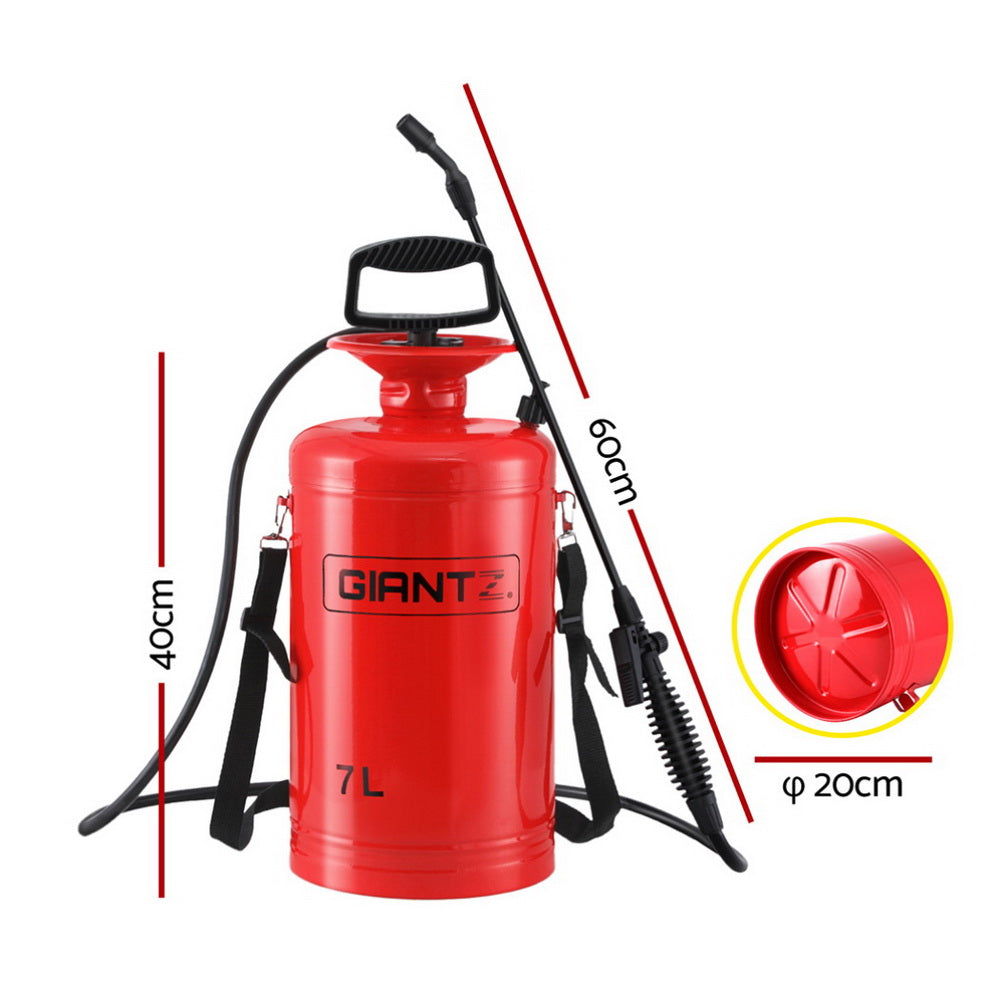 Giantz Weed Sprayer Pressure 7L Shoulder Pesticide Metal