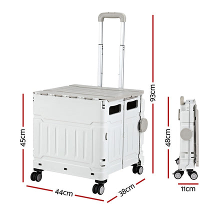 Emajin Shopping Trolley Cart 75L Foldable White