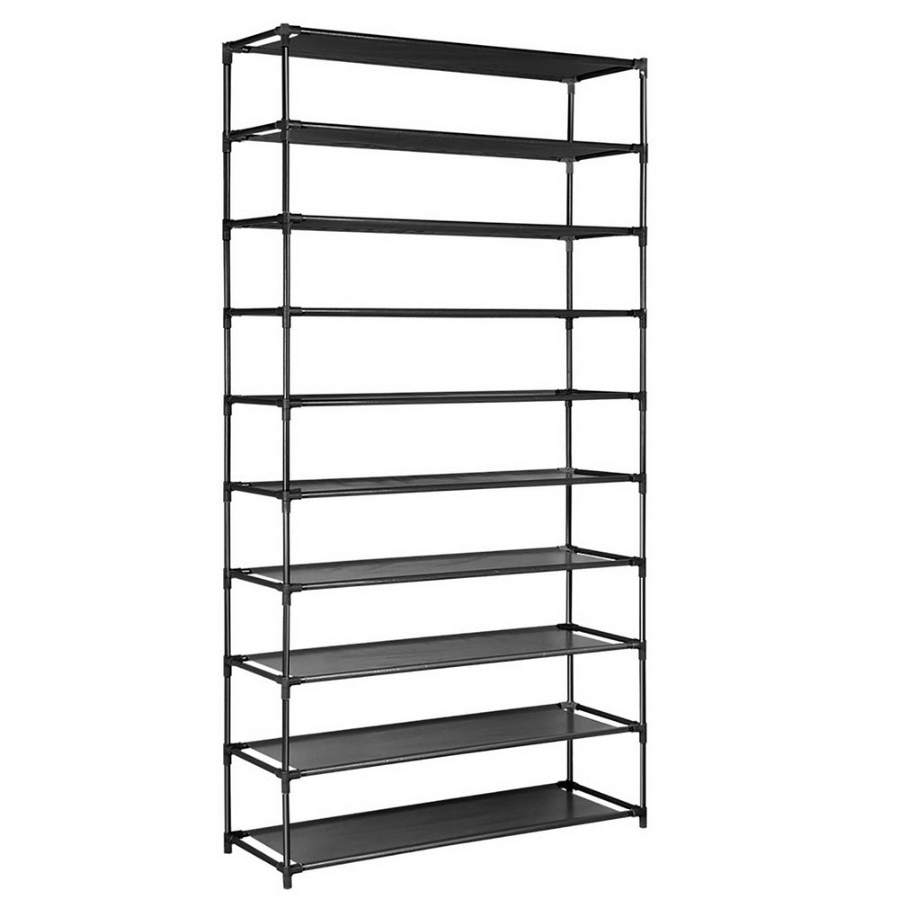 Artiss 10-Tier Shoe Rack Stackable 50 Pairs Black