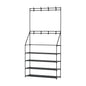 Artiss Shoe Rack Hall Tree 16 Pairs Black