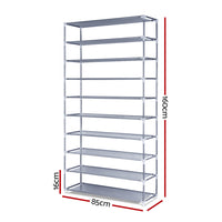 Artiss Shoe Rack Cabinet Stackable 10-Tier Grey