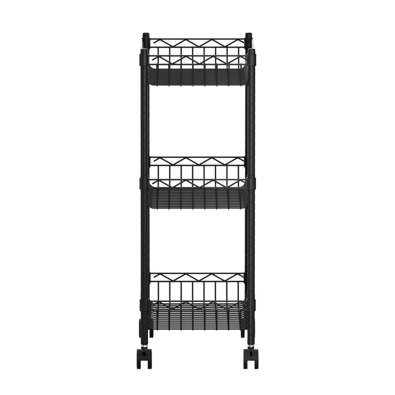 Artiss 3-Tier Shelving Unit Adjustable Garage Storage Kitchen Rack With Wheels