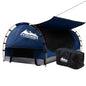 Weisshorn King Single Swag Camping Swags Canvas Free Standing Dome Tent Blue