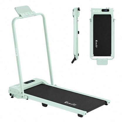 Everfit 3 in 1 Walking Pad Treadmill 12% Incline Foldable Under Desk Treadmills for Home 38cm Green