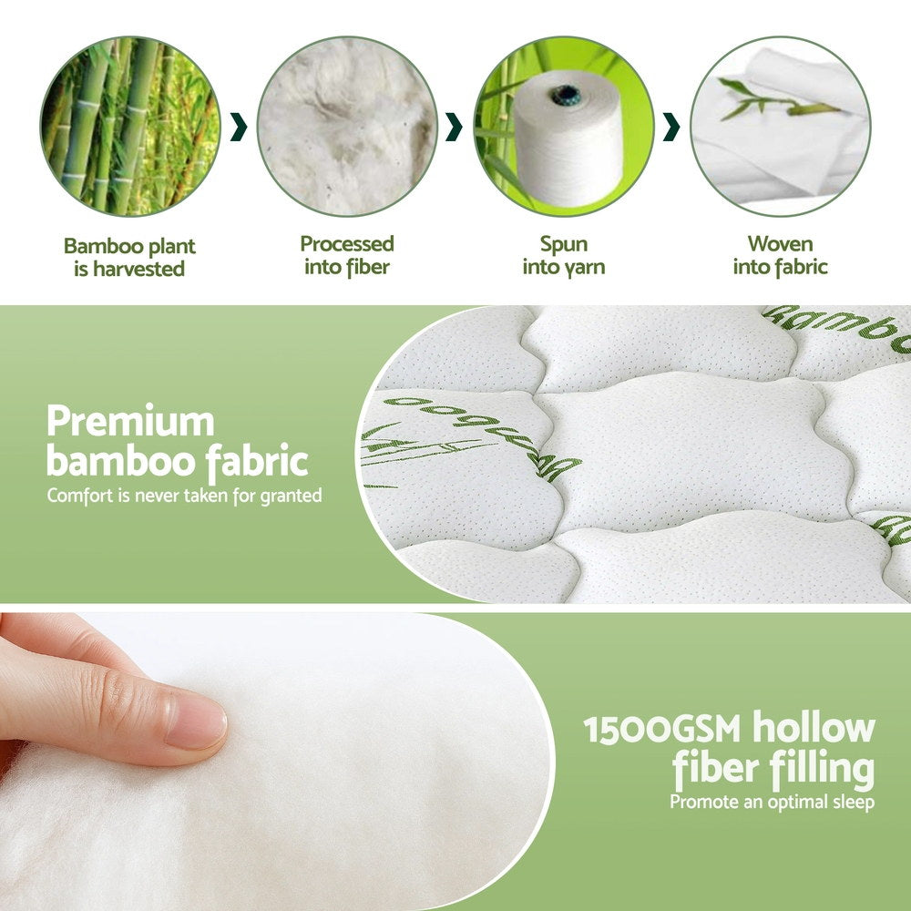 Giselle Mattress Topper 11cm Pillowtop toppers Bamboo Single