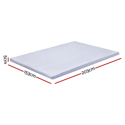 Giselle Bedding Latex Topper 100% Natural Latex Toppers 7-zone w/ Ice Silk Cool-touch Fabric Cooling Cover Queen 5cm
