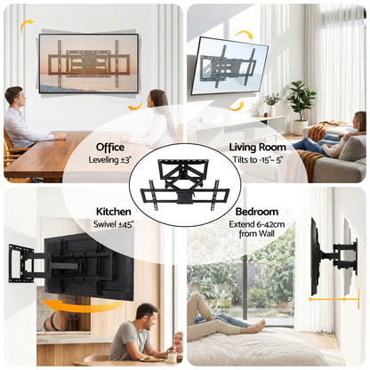 Artiss TV Wall Mount Bracket for 37" - 85" TVs Swivel Tilt Extendable Full Motion