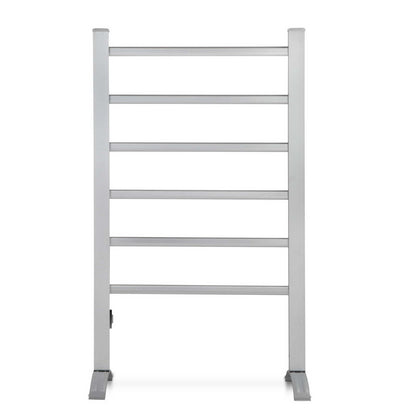 Electric Heated Towel Rail Rack 6 Bars Freestanding Clothes Dry Warmer Devanti