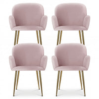 Artiss Dining Chairs Set of 4 Velvet Armchair Pink