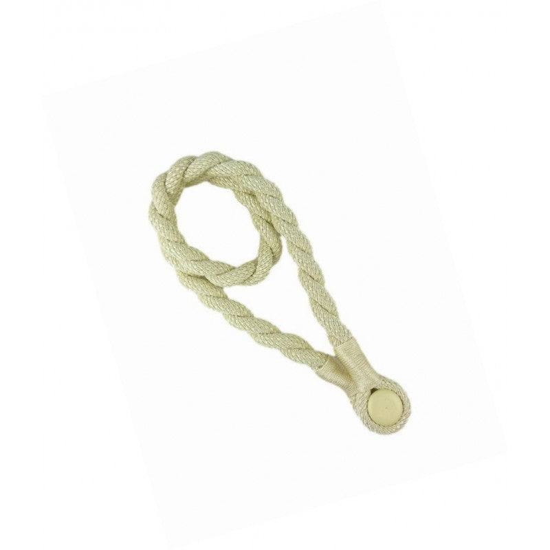 Magnetic weaved rope tieback Cream