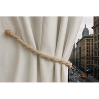 Magnetic weaved rope tieback Linen