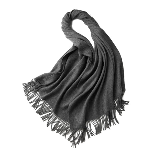 100% MERINO VIRGIN WOOL SHAWL 970115 GREY
