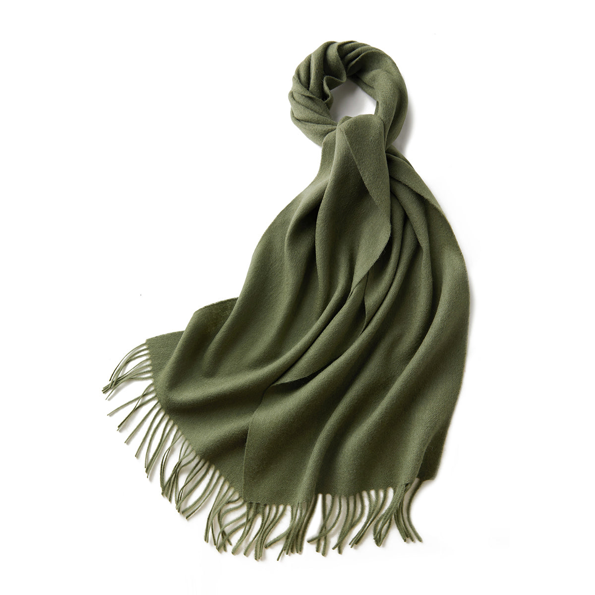 100% MERINO VIRGIN WOOL SCARF 970116 OLIVE