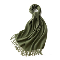 100% MERINO VIRGIN WOOL SCARF 970116 OLIVE