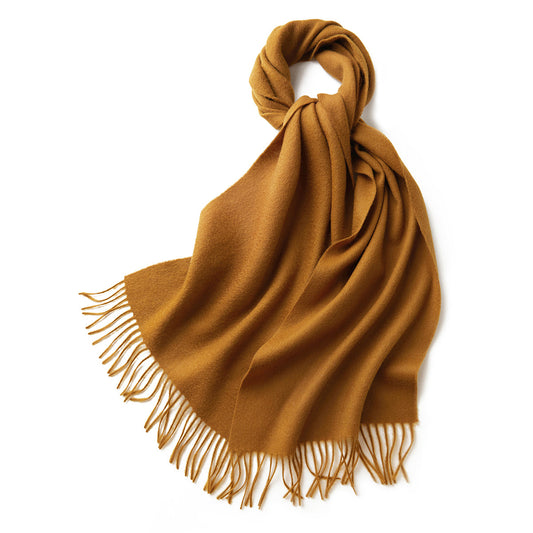100% MERINO VIRGIN WOOL SCARF 970116 YELLOW