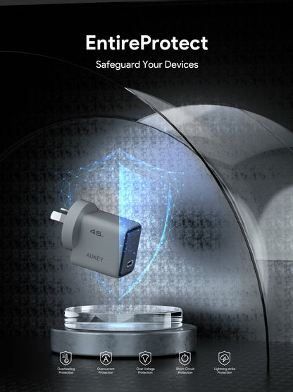 Aukey Comet 45W PD Fast Wall Charger GaN USB-C (PA-C2)