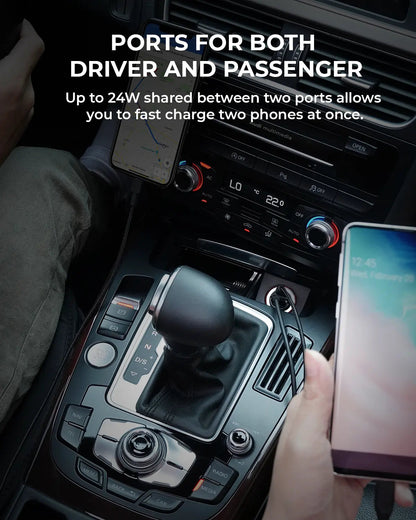 Aukey Enduro Nano AC 30W 2-Port Car Charger (CC-A3)