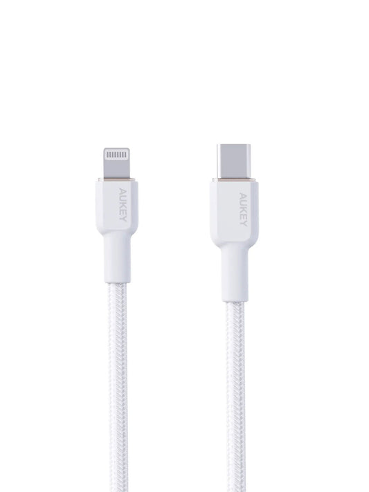 Aukey Circlet CL 1m Aramid Fiber Core USB-C TO Lightning White (CB-KCL1)