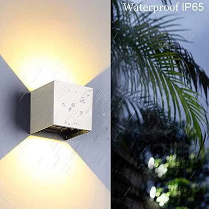 LED Wall Light 12W, Square Shaped LED Wall Lamp with Adjustable Angle Design, Modern Aluminum Wall Sconce Lighting IP65 Waterproof for Indoor Outdoor Lighting Warm White 2700K