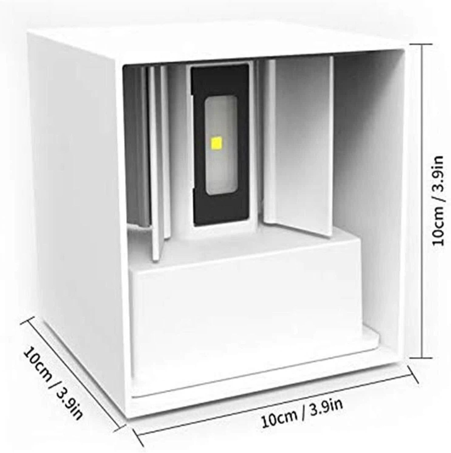 LED Wall Light 12W, Square Shaped LED Wall Lamp with Adjustable Angle Design, Modern Aluminum Wall Sconce Lighting IP65 Waterproof for Indoor Outdoor Lighting Warm White 2700K
