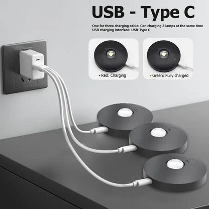 6 Lights LED Rechargeable Slim Cabinet Light, 2cm, Remote Control, Magnetic Mount