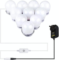 Hollywood LED Vanity Mirror Lights Kit,Stick on Dimmable Makeup Lights, 12V Mirror Lighting Strip Fixture for Vanity Dressing Table Set, Bedroom Wall Lights,CRI>90 (4000K Natural White,10 Bulbs)