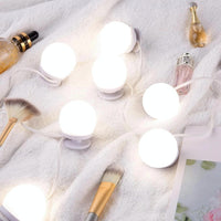 Hollywood LED Vanity Mirror Lights Kit,Stick on Dimmable Makeup Lights, 12V Mirror Lighting Strip Fixture for Vanity Dressing Table Set, Bedroom Wall Lights,CRI>90 (4000K Natural White,10 Bulbs)