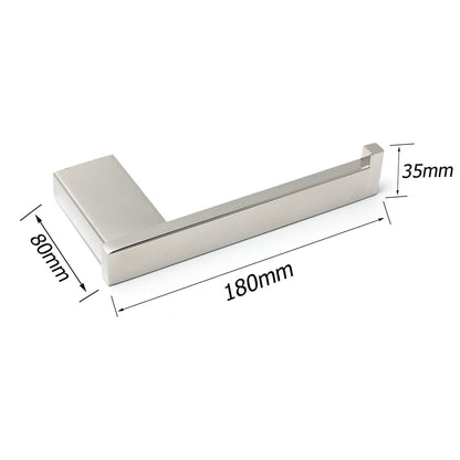 Polished Chrome Square Toilet Paper Roll Tissue Roll Holder Wall Mounted Hook