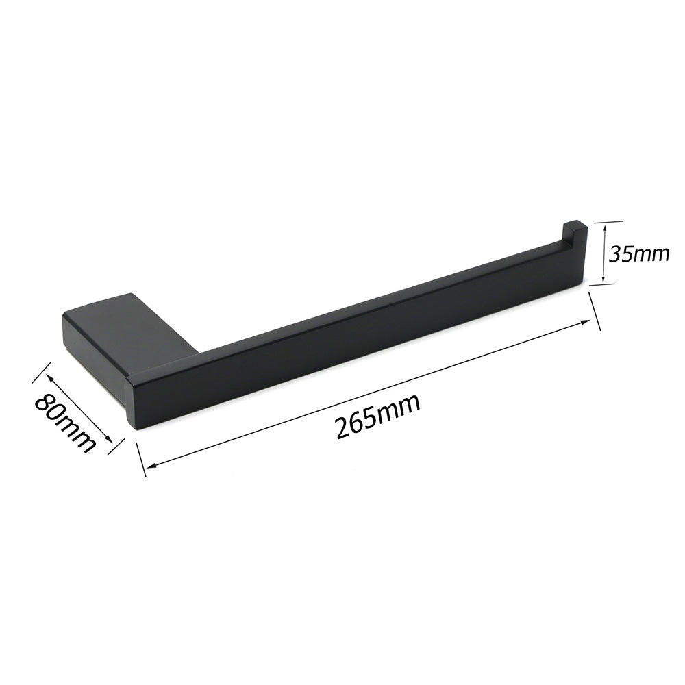 Bathroom Matt Black Stainless Steel Square Towel Rack Clothes Wall Mount Holder